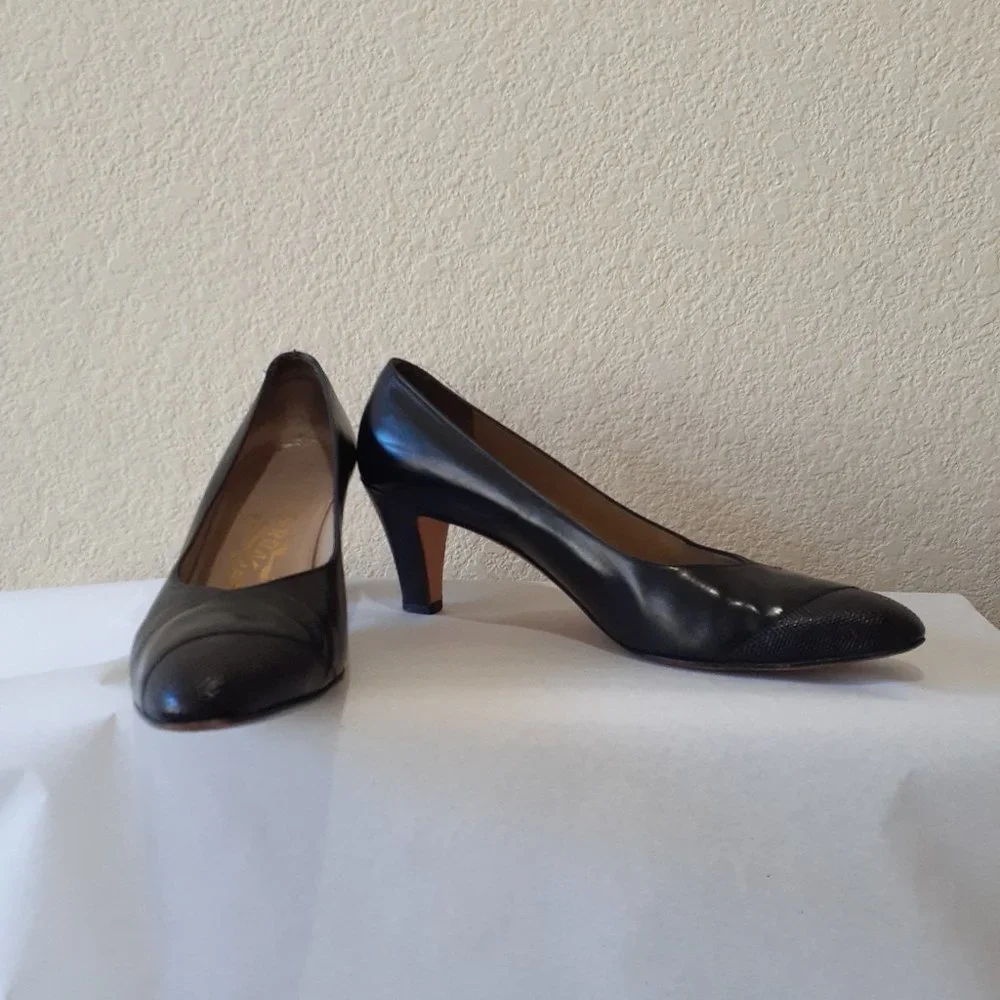 Salvatore Ferragamo black leather